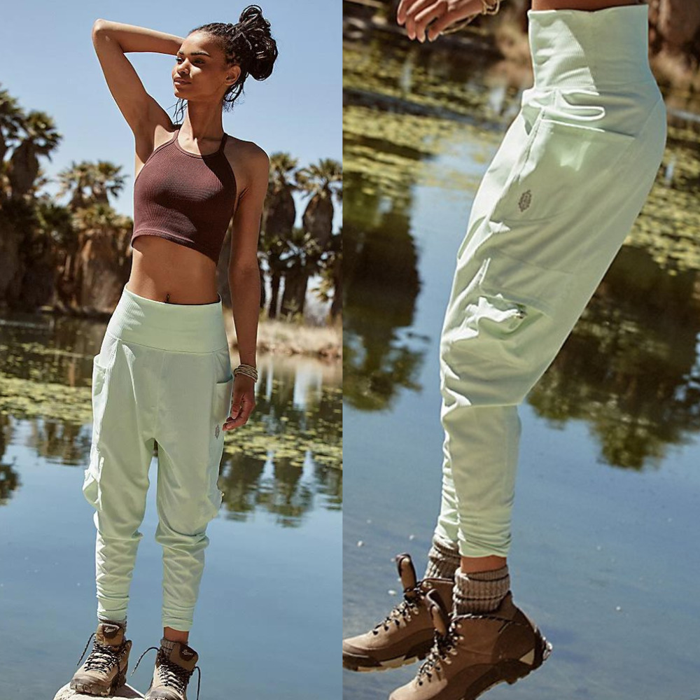 NWOT Free People Mint Green Joggers - Picture 2 of 2